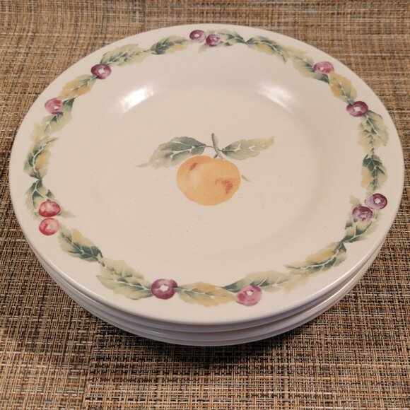 Pfaltzgraff JAMBERRY USA 8" Salad Plates With Peach Design Set of 4 - Picture 11 of 11